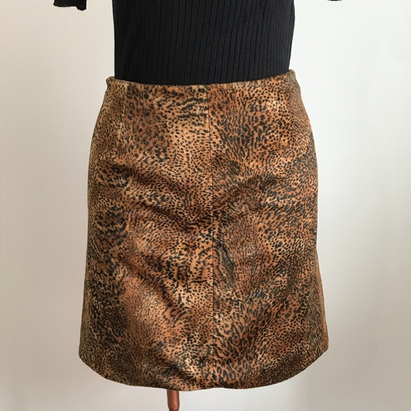 Jones New York -   Faux Fur Animal Print Mini Skirt - Picture 2 of 8